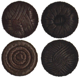 Leather-like buttons